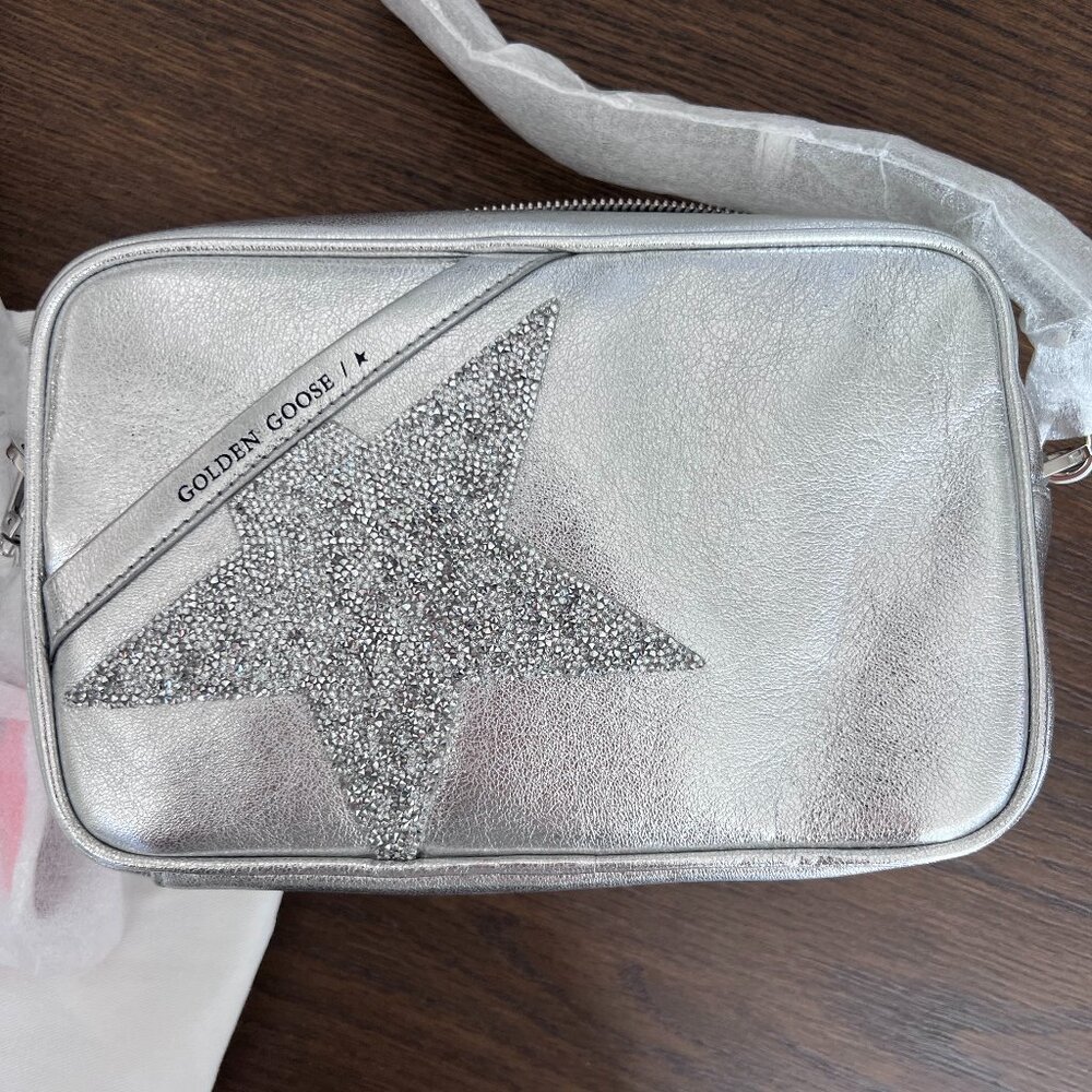 Golden Goose Silver Swarovski Crystal Star Purse